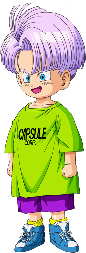 Animated Child Character Capsule Corp Shirt PNG with transparent background