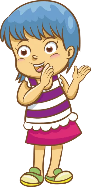 Animated Child Clapping PNG Image