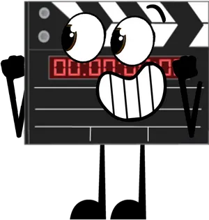 Animated Clapperboard Character PNG Image