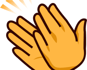 Animated Clapping Hands Illustration PNG image with transparent background