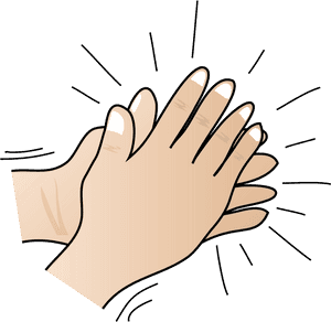 Animated Clapping Hands Illustration PNG image with transparent background