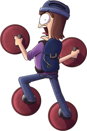 Animated Climber Scaling Wall PNG Image