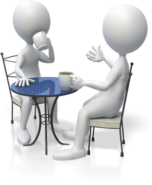 Animated Coffee Chat PNG image with transparent background