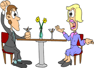Animated Couple Date Night Conversation PNG image with transparent background