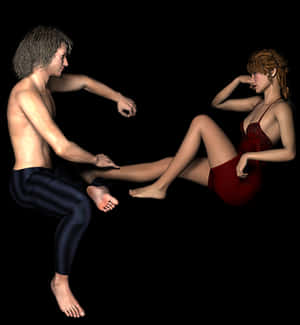 Animated Couple Intimate Conversation PNG image with transparent background