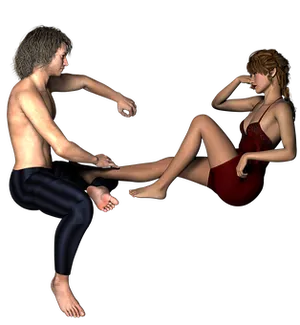 Animated Couple Intimate Conversation PNG Image