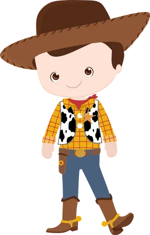 Animated Cowboy Character Illustration PNG Image