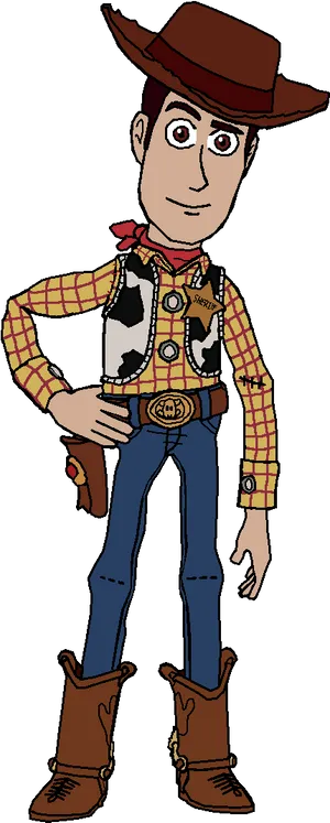 Animated Cowboy Character Standing PNG Image