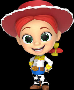 Animated Cowgirl Character PNG image with transparent background