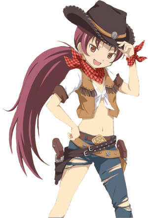 Animated Cowgirl Character Pose PNG image with transparent background
