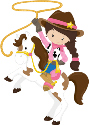 Animated Cowgirlon Horse With Lasso.png PNG image with transparent background
