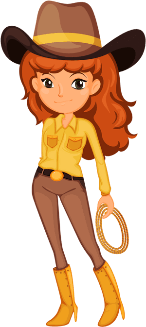 Animated Cowgirlwith Lasso PNG image with transparent background