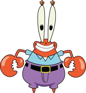 Animated Crab Character Mr Krabs PNG Image