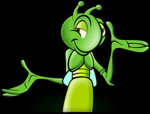 Animated Cricket Character PNG image with transparent background