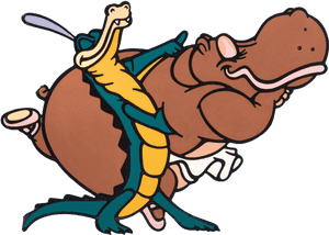 Crocodile And Hippo Fantasia - Dancing Fantasia Hippo Crocodile, HD Png Download PNG image with transparent background