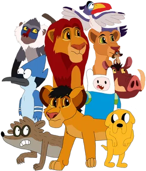 Animated_ Crossover_ Characters_ Collection PNG Image