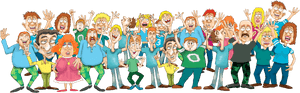 Animated Crowd Cheering PNG image with transparent background