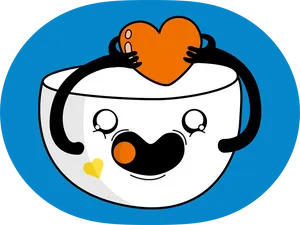 Animated Cup With Heart Emoji PNG Image