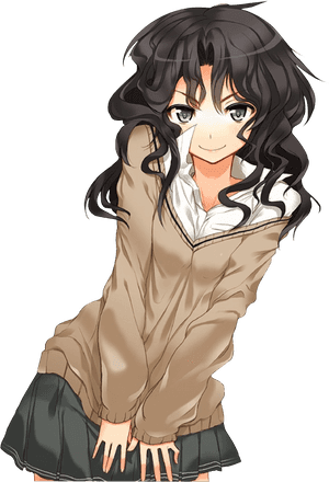 Anime Curly Hair, Wavy Hair, Messy Hair, Long Hair, - Anime Girl With Curly Hair, HD Png Download PNG image with transparent background