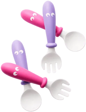 Animated Cutlery Friends PNG Image