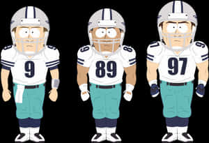 Animated Dallas Cowboys Players Cartoon PNG image with transparent background