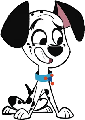 Animated Dalmatian Puppy Sitting PNG Image