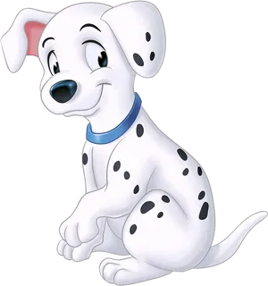 Animated Dalmatian Puppy Sitting PNG Image