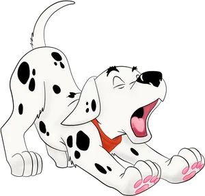 Animated Dalmatian Puppy Yawning PNG Image