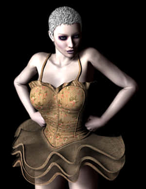 Animated Dancerin Corsetand Skirt PNG
