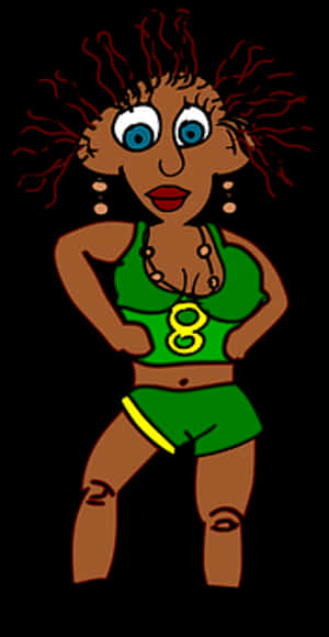 Animated Dancerin Green Outfit PNG