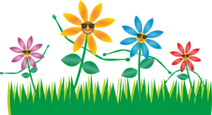 Animated Dancing Flowers PNG Image
