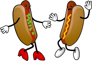 Animated Dancing Hot Dogs PNG Image