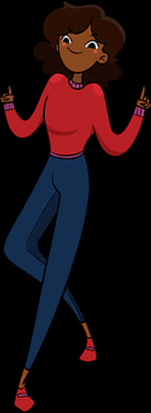 Animated Dancing Woman Cartoon PNG image with transparent background