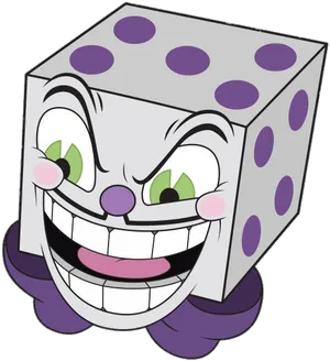 Animated Dice With Face Vector Illustration PNG Image