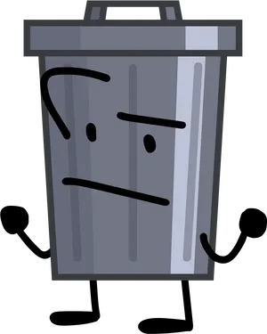 Animated Displeased Trash Can PNG Image