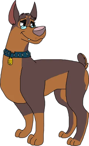 Animated Doberman Character PNG Image