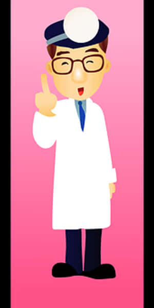 Animated Doctor Giving Peace Sign PNG image with transparent background