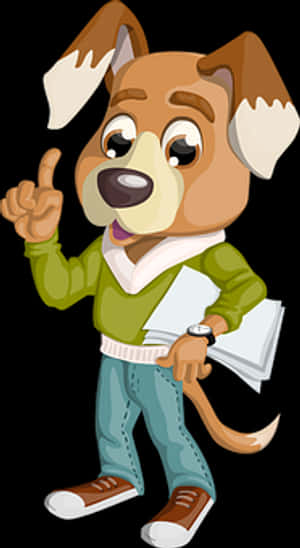 Animated Dog Student Cartoon PNG image with transparent background