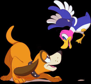 Animated Dogand Duck Friends PNG image with transparent background
