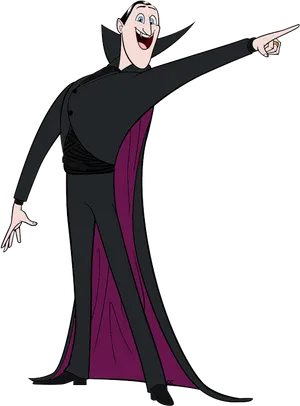 Animated Dracula Pointing PNG Image