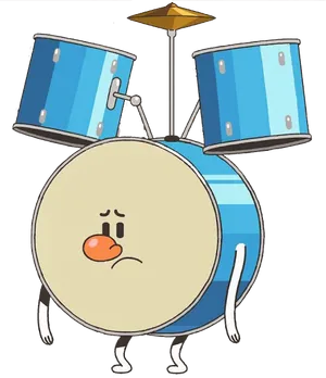 Animated Drum Character Illustration PNG Image