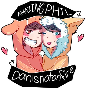 Animated Duo Amazing Phil Danisnotonfire PNG Image