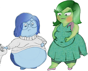 And Disgust From Pixar S By Bigbellys - Fat Sadness Inside Out, HD Png Download PNG with transparent background