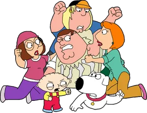 Animated Family Fight PNG Image