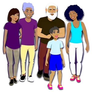 Animated Family Portrait Png Gnc PNG Image