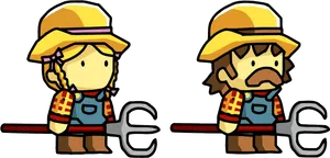 Animated Farmer Emotions PNG Image