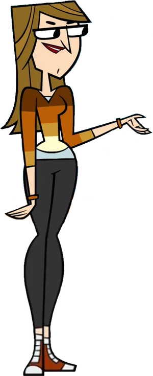 Animated Female Character Standing PNG Image