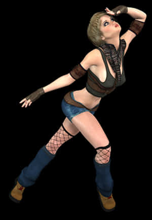 Animated Female Dancer Pose PNG image with transparent background