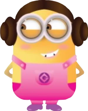 Animated Female Minion Character PNG Image