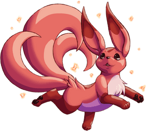 Animated Fennec Fox Magic Dance PNG image with transparent background